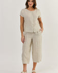 Crop Linen Pant Nougat