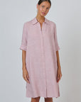Linen Shirt Dress Radish