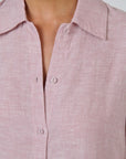 Linen Shirt Dress Radish