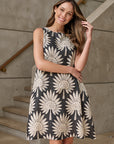 Date Palm S/L Tie Dress