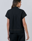 Black Button Up Top