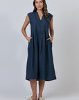 Poseidon Cap Sleeve Midi Dress