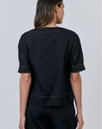 Black Round Neck Top