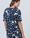 Ink Barnacles Round Neck Top