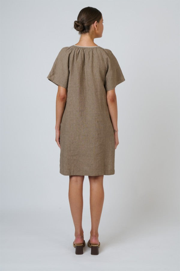 Split V Neck Dress Agate
