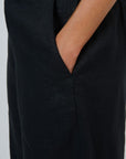 Tulip Cropped Linen Pant Black