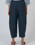Tulip Cropped Linen Pant Gunsmoke