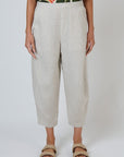 Tulip Cropped Linen Pant Sand
