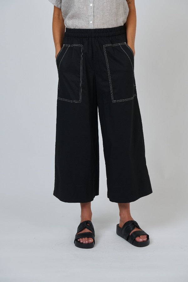 Cropped Wide Pant Black