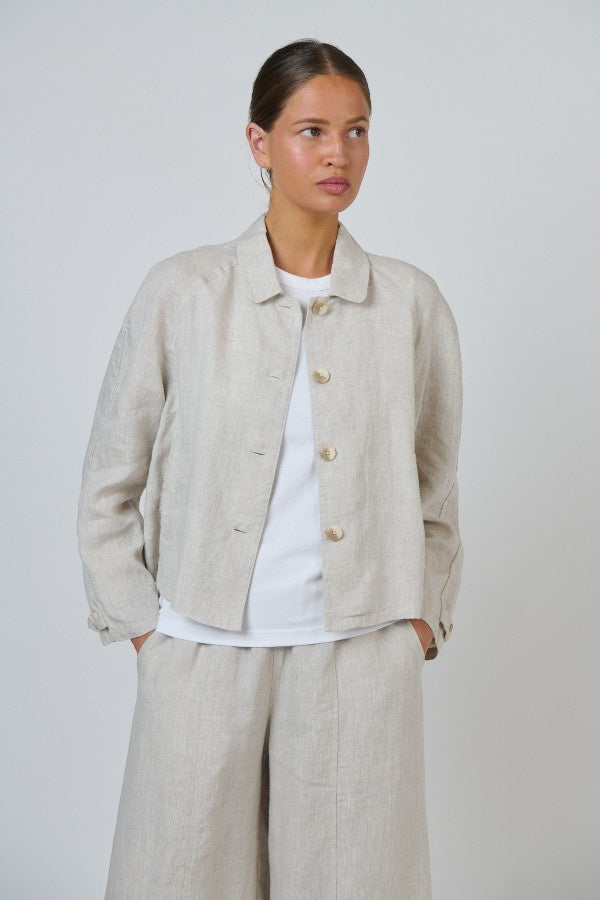 Relaxed Linen Jacket Sand