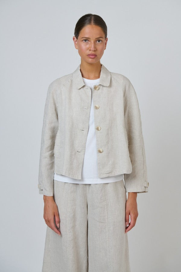 Relaxed Linen Jacket Sand