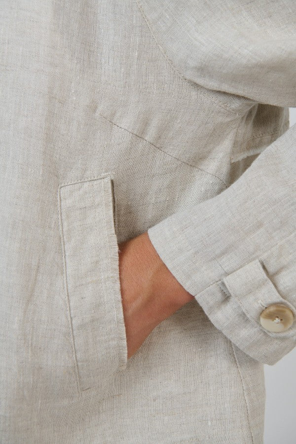 Relaxed Linen Jacket Sand