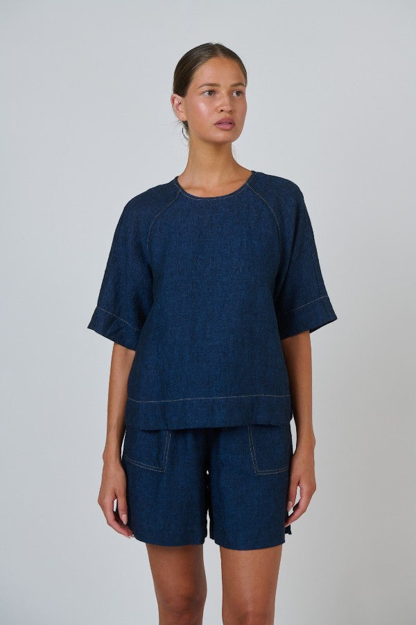 Relaxed Linen Top Eclipse