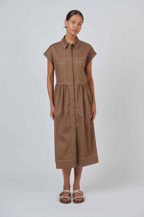 Pocket Detail Dress Cookie