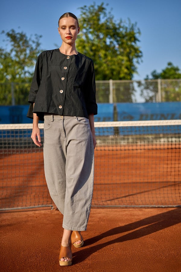 Cotton Barrel Pant Grey