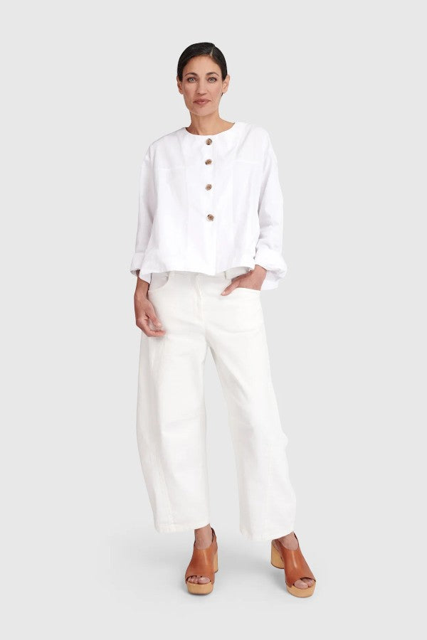 Cotton Barrel Pant White