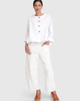 Cotton Barrel Pant White