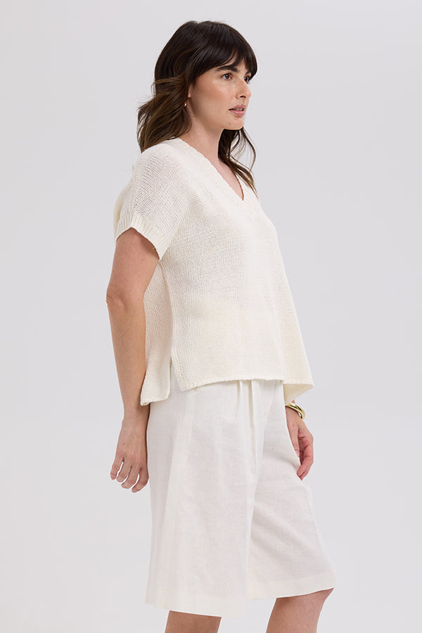 Textured V Top