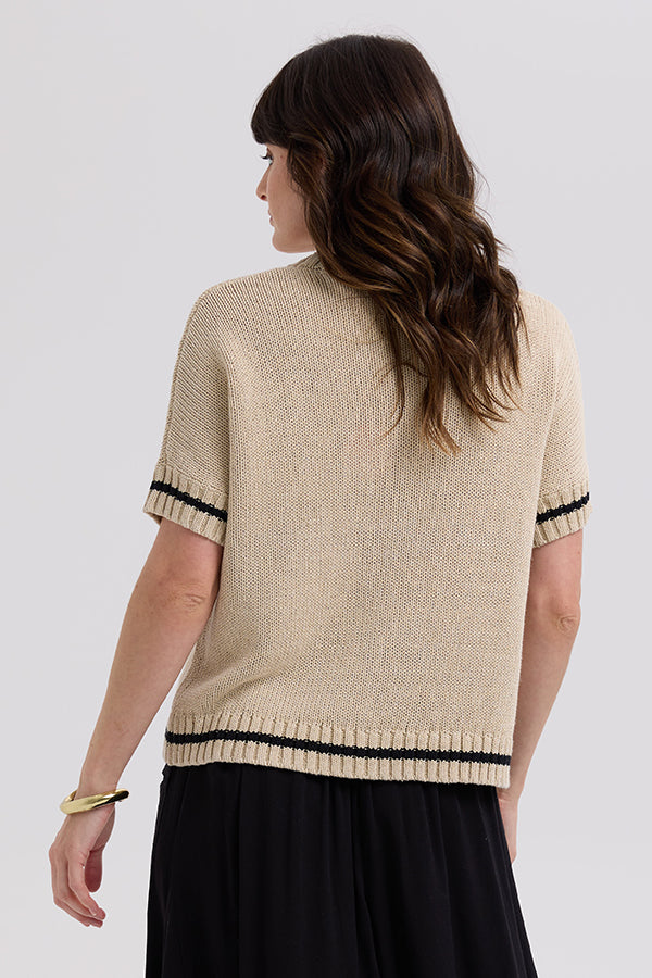 Textured S/S Cardi