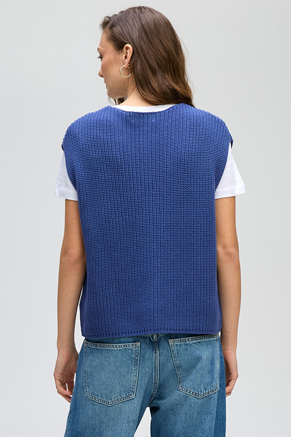 Ribbed Button Up Vest