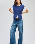 Ribbed Button Up Vest