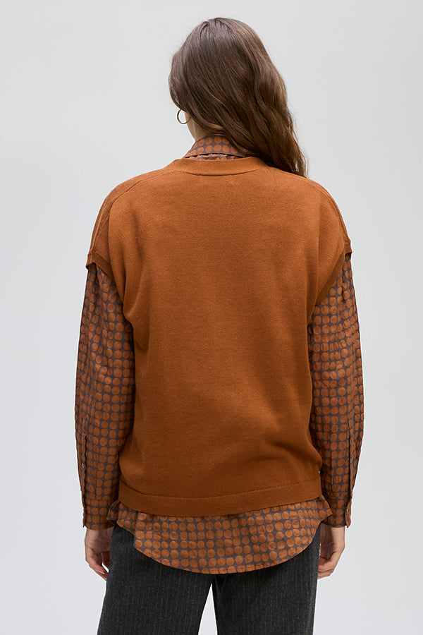 Button Vest Nutmeg