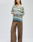Cosy Stripe V Knit