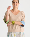 Contrast Cuff Top Natural