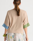 Contrast Cuff Top Natural