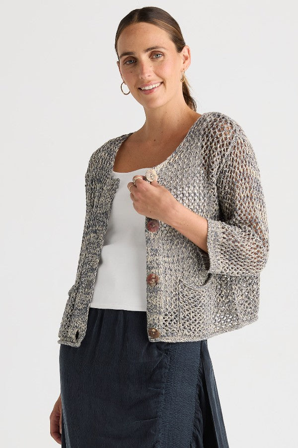Colour Mix Cardi Graphite