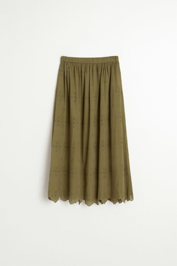 Embroidered Midi Skirt