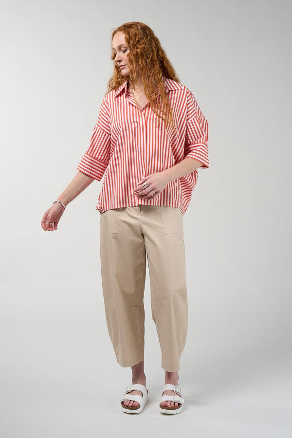 Connect Stripe Shirt Tangerine