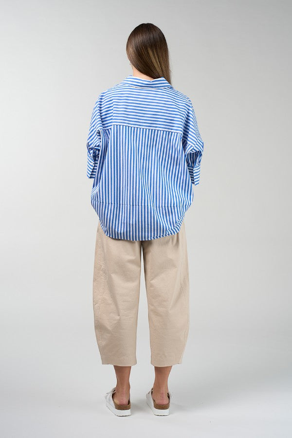 Connect Stripe Shirt Cobalt