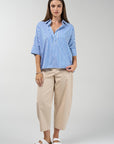 Connect Stripe Shirt Cobalt