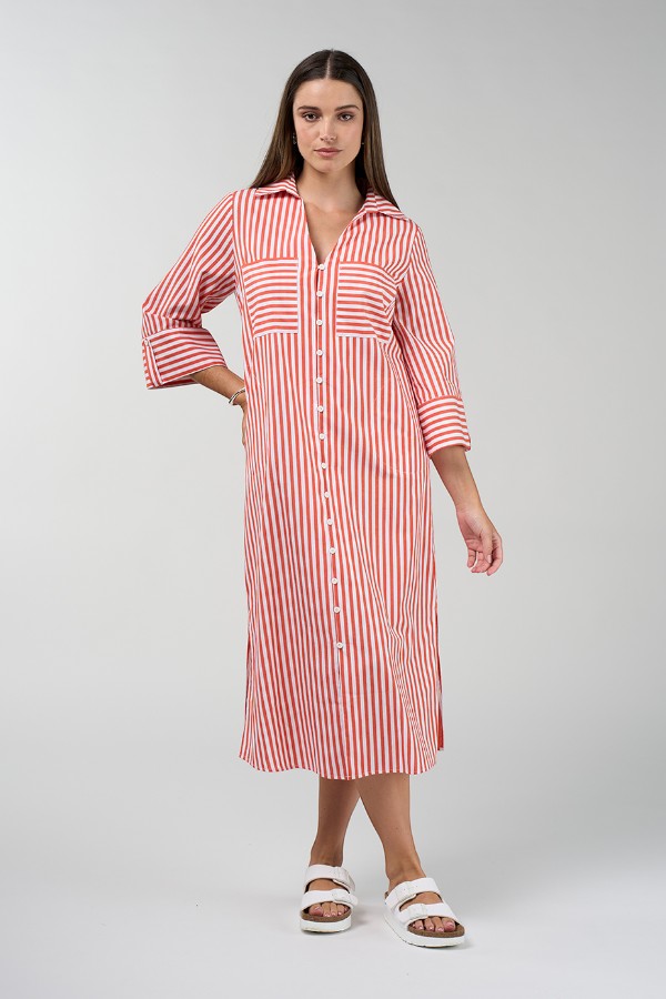 Connect Stripe Shirt Dress