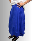 Cotton Folds Skirt Blue