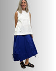 Cotton Folds Skirt Blue