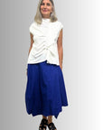 Cotton Folds Skirt Blue