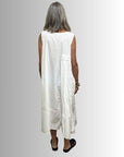 Pleat Detail Dress White