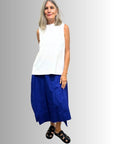 Cotton Folds Skirt Blue