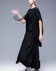 Cotton Folds Skirt Black