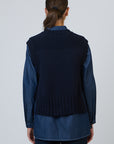 Cotton Knit Vest - Ink