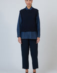 Cotton Knit Vest - Ink