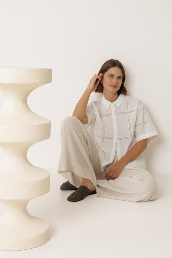 Lace Poplin Shirt