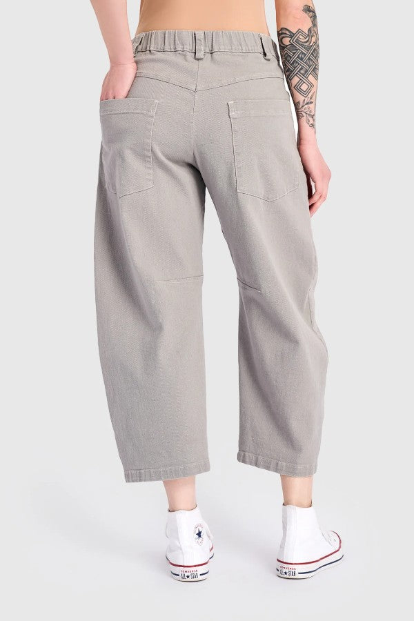 Cotton Barrel Pant Grey
