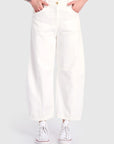 Cotton Barrel Pant White