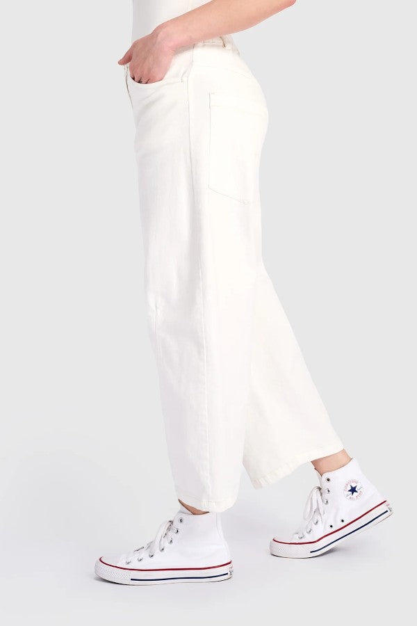 Cotton Barrel Pant White