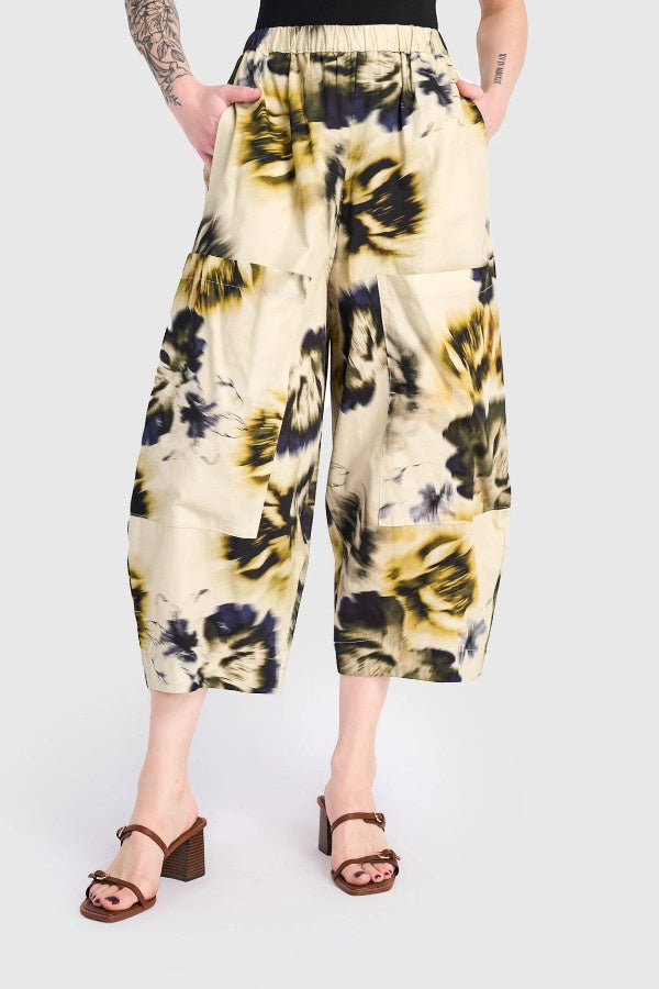 Floral Barrel Pants