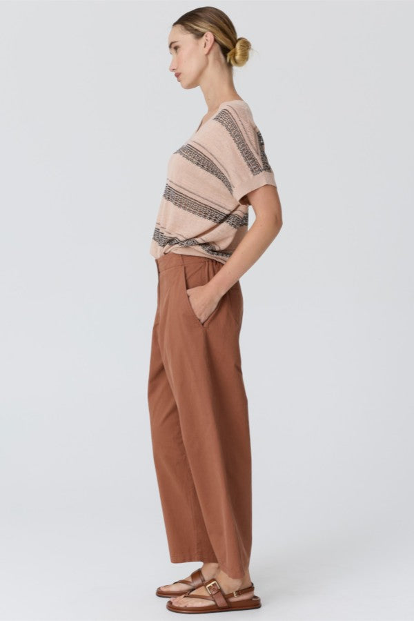 Liana V-Neck Pointelle Knit Pink/Black