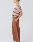 Liana V-Neck Pointelle Knit Pink/Black
